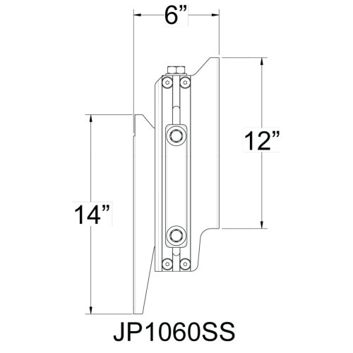 SeaStar Mechanische Jack Plate powerlift, 6" Setback, handbediend - Jp1060ss 02 - JP1060SS