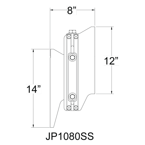 SeaStar Mechanische Jack Plate powerlift, 8" Setback, handbediend - Jp1080ss 02 - JP1080SS