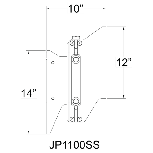 SeaStar Mechanische Jack Plate powerlift, 10" Setback, handbediend - Jp1100ss 02 - JP1100SS