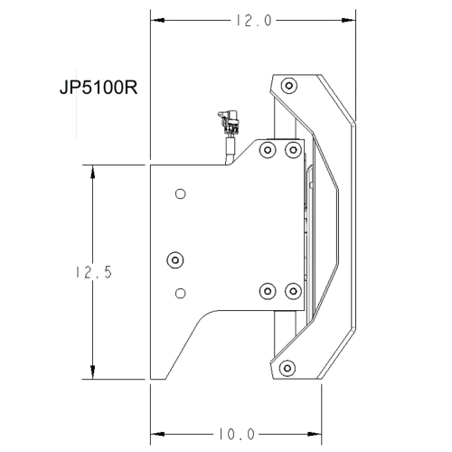 SeaStar Electro hydraulic Jack Plate powerlift, 10" set-back - Jp5100r dims 72dpi - JP5100R