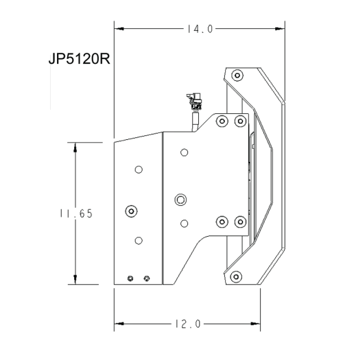 SeaStar Electro hydraulic Jack Plate powerlift, 12" set-back - Jp5120r dims - JP5120R