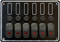 Aluminium schakelpaneel, 12V, 133x190mm, 6-schakelaars - L0610067 72dpi - L0610067