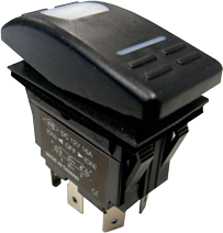 Waterdichte schakelaar met LED-indicator, 3-polig, ON - OFF, 15A/12V, inclusief 25 labels - L061012301 72dpi - L061012301