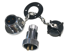 Messing-verchroomde waterdichte connector, 3A, 2-pins, compleet met kunststof deksel - L0611536 72dpi 1 - L0611536