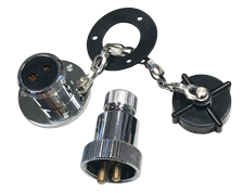 Messing-verchroomde waterdichte connector, 3A, 2-pins, compleet met kunststof deksel - L0611536 72dpi 1 - L0611536