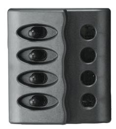 Kunststof schakelpaneel, 12V, 4-schakelaars, g&eacute;&eacute;n zekeringen met LED-indicators - L0612054 72dpi - L0612054
