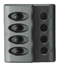 Kunststof schakelpaneel, 12V, 4-schakelaars, g&eacute;&eacute;n zekeringen met LED-indicators - L0612054 72dpi - L0612054