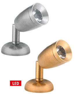 LED wand-leeslamp (mini), Messing, 8-30V/1,2W, LED 1x 1W, H=84mm - L4400001 - L4400001