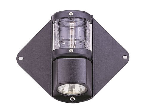 Combinatie top-/deklicht, mastmontage, 12V/10W, 225&deg;, zwart huis met heldere lensen - L4400100 72dpi - L4400100