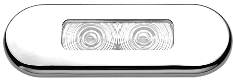LED loopverlichting, kunststof, inbouw, met RVS raam, 12V/0,21W, LED 2x 0,2W, 86x31mm - L4400160 72dpi - L4400160