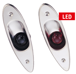 LED positielantaarnset voor bak-/stuurboord, zij-inbouw, 12V/6W, RVS huis met rode/groene lens - L4400195 - L4400196