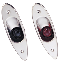 LED positielantaarnset voor bak-/stuurboord, zij-inbouw, 12V/6W, RVS huis met rode/groene lens - L4400196 72dpi - L4400196