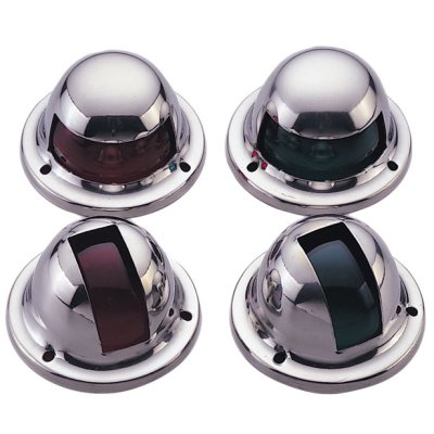 Positielantaarnset voor bak-/stuurboord, dekmontage, 12V/3W, RVS huis met rode/groene lens - L4400198 72dpi - L4400198