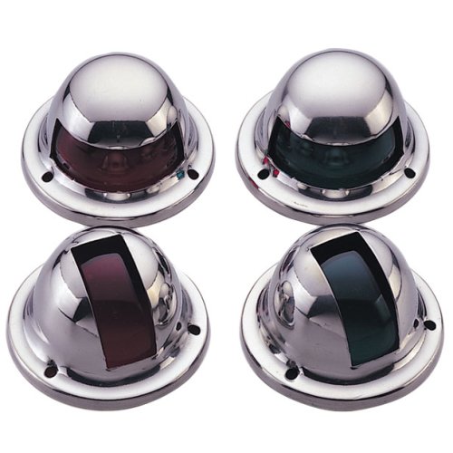 Positielantaarnset voor bak-/stuurboord, zij-opbouw, 12V/3W, RVS huis met rode/groene lens - L4400199 72dpi - L4400199