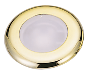 Kunststof LED-Plafondlamp met messing ring, &Oslash;77.2mm, inbouw, 12-24V/1,8W, warm white - L4400249 1 - L4400249