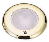 Kunststof LED-Plafondlamp met messing ring, &Oslash;77.2mm, inbouw, 12-24V/1,8W, warm white, met schakelaar - L4400250 1 - L4400250