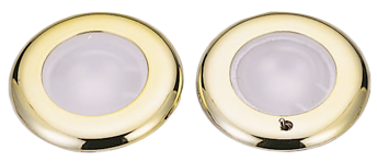 Kunststof LED-Plafondlamp met messing ring, &Oslash;77.2mm, inbouw, 12-24V/1,8W, warm white, met schakelaar - L4400250 72dpi - L4400250