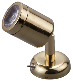 LED wand-leeslamp (mini), Messing, 8-30V/1,2W, LED 1x 1W, H=112mm - L4400821 72dpi - L4400821