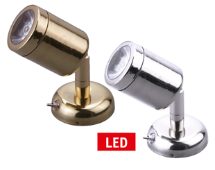 LED wand-leeslamp (mini), Messing, 8-30V/1,2W, LED 1x 1W, H=112mm - L4400821 - L4400821