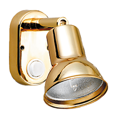 Messing leeslamp, halogeen, wandmontage, verstelbaar, 12V/10W, D=54mm, met schakelaar - L4400942 1 - L4400942