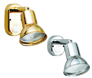 Messing leeslamp, halogeen, wandmontage, verstelbaar, 12V/10W, D=54mm, met schakelaar - L4400942 - L4400942