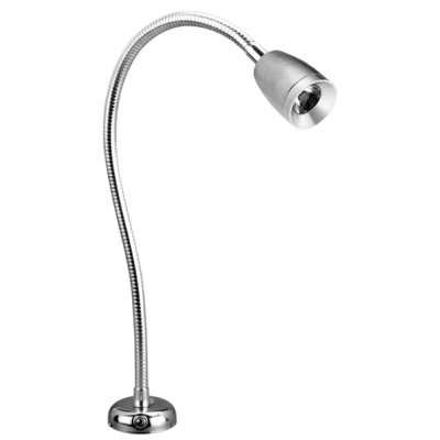 Flexibele LED-kaartleeslamp, verchroomd messing, 8-30V/1,2W, LED 1x 1W, warm white, met schakelaar - L4401324 72dpi - L4401324