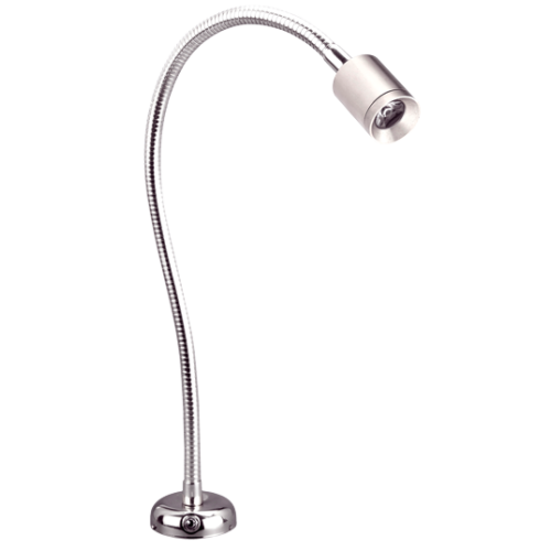 Flexibele LED-kaartleeslamp, verchroomd messing, 8-30V/1,2W, LED 1x 1W, warm white, met schakelaar - L4401325 72dpi - L4401325