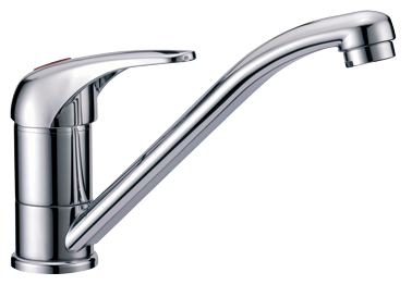 Verchroomde 1-hendel-mengkraan, met draaibare uitloop, aansluiting 3/8", 140x78x113mm - N0114201 72dpi - N0114201