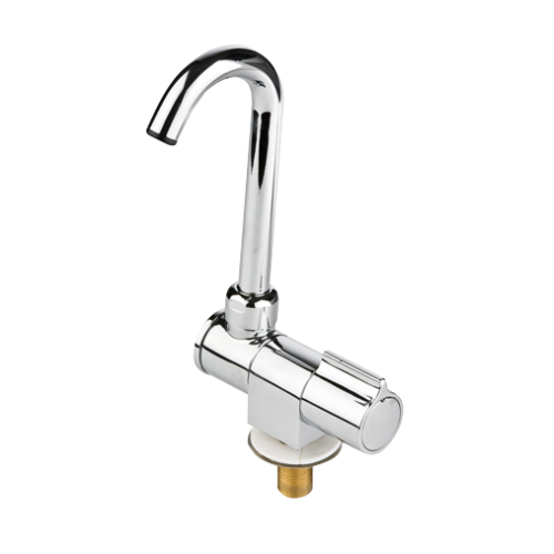 Verchroomde waterkraan, inklapbaar, &Oslash;14mm uitloop, aansluiting 3/8", 60x140x180mm - N0115130 72dpi - N0115130