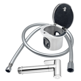 Handdouche met RVS inbouwkast; slanglengte=2,5m - N0132258 72dp - N0132258