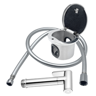 Handdouche met RVS inbouwkast; slanglengte=2,5m - N0132258 72dp - N0132258