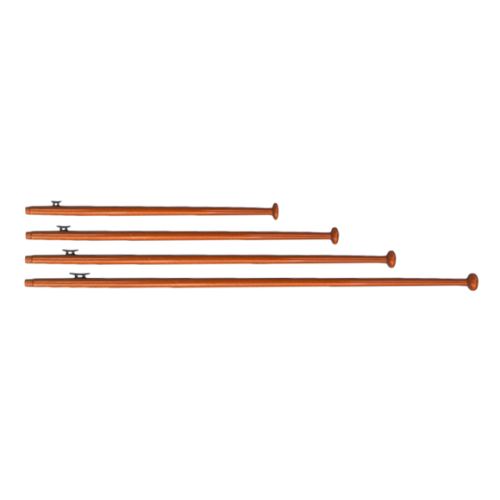 Gelakt houten vlaggenstok, L=1000mm, &Oslash;28mm, voet &Oslash;22mm, met kunststof kikker - N2122060 1 - N2128100
