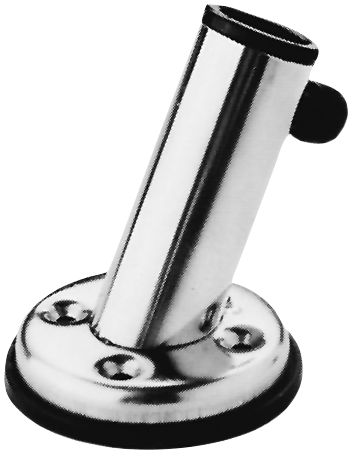 RVS vlaggenstokhouder met voetplaat 45&deg;, binnenmaat &Oslash;22mm - N2160000 72dpi - N2160000