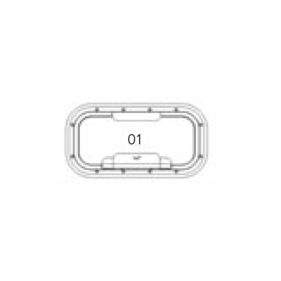 Go&iuml;ot Patrijspoort, openklapbaar, model 'Opal 01', voor wanddikte 5-33mm, buitenmaat 369x193mm - Opal satin openklapbaar01 - 73105268