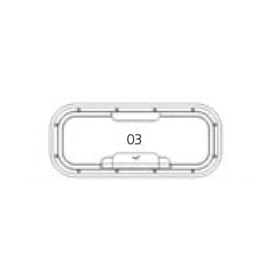 Go&iuml;ot Patrijspoort, openklapbaar, model 'Opal 03', voor wanddikte 5-33mm, buitenmaat 451x193mm - Opal satin openklapbaar03 1 - 73115006
