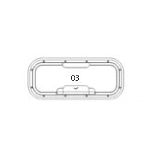 Go&iuml;ot Patrijspoort, openklapbaar, model 'Opal 03', voor wanddikte 5-33mm, buitenmaat 451x193mm - Opal satin openklapbaar03 1 - 73115006