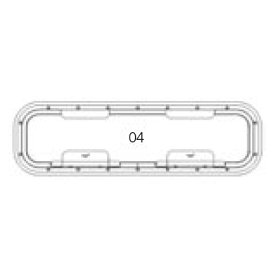 Go&iuml;ot Patrijspoort, openklapbaar, model 'Opal 04', voor wanddikte 5-33mm, buitenmaat 649x193mm - Opal satin openklapbaar04 - 73105269