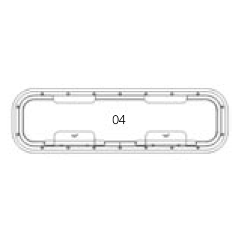 Go&iuml;ot Patrijspoort, openklapbaar, model 'Opal 04', voor wanddikte 5-33mm, buitenmaat 649x193mm - Opal satin openklapbaar04 - 73105269