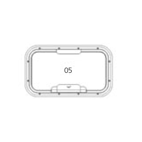 Go&iuml;ot Patrijspoort, openklapbaar, model 'Opal 05', voor wanddikte 5-33mm, buitenmaat 451x266mm - Opal satin openklapbaar05 - 73106930