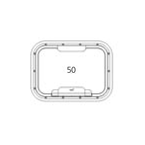 Go&iuml;ot Patrijspoort, openklapbaar, model 'Opal 50', voor wanddikte 5-33mm, buitenmaat 369x273mm - Opal satin openklapbaar50 - 73105126
