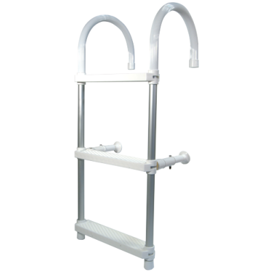 Aluminium zwemtrap met ophanghaken, 4-treden, verstelbare afstandhouders, L=1160mm, buis &Oslash;25mm - S0125004 72dpi - S0125004