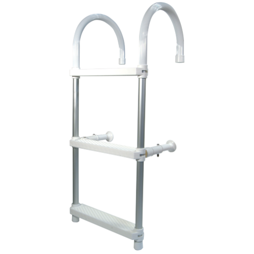 Aluminium zwemtrap met ophanghaken, 5-treden, verstelbare afstandhouders, L=1450mm, buis &Oslash;25mm - S0125005 72dpi - S0125005