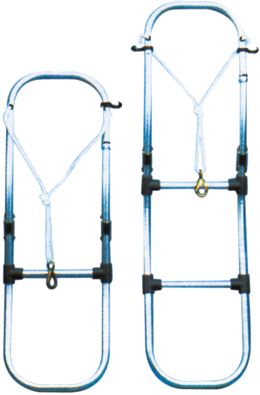 Aluminium zwemtrap voor opblaasboot, 3-treden, afm. uitgeklapt 300x930mm, buis &Oslash;25mm - S1130003 01 - S1130003