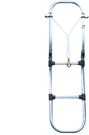 Aluminium zwemtrap voor opblaasboot, 4-treden, afm. uitgeklapt 300x1130mm, buis &Oslash;25mm - S1130004 72dpi - S1130004