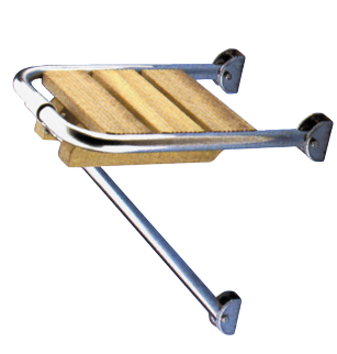 RVS mini zwemplateau met teakhouten vlonder, afm. 270x360mm, 1x uithouder, buis &Oslash;25mm - S1900027 72dpi - S1900027