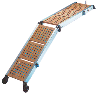Aluminium Loopplank met wielen & houten loopvlak, 2-delig, 260x36cm - S2937210 72dpi 1 - S6153260