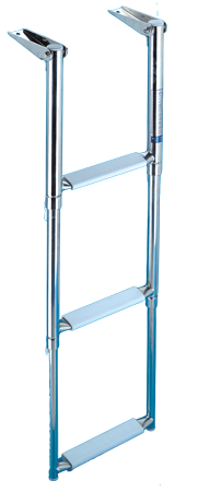 RVS telescopische zwemtrap voor montage boven op zwemplateau, 3-treden, max. buis &Oslash;32mm - S3101003 01 72dpi - S3101003