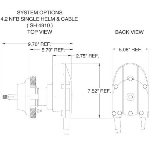 SeaStar 'NFB' (no-feedback) 4.2 Rotary stuursysteem met kabel 11' (3.35m) - Ss14711 03 - SS14711