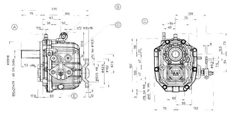 Technodrive mechanische keerkoppeling TMC40P, R=2,00:1 (standaard lange as) - Tmc40p200l 01 72dpi - TMC40P200L