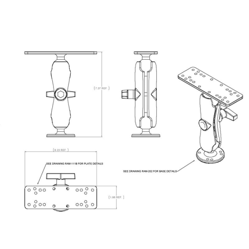 Ram Mount RAM-111U Universele dieptemeter set MB-8 - Ytcxezjn - 900405005